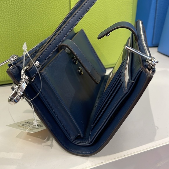 Michael Kors Jet Set Travel Large Double-Zip Wristlet-Wallet-PhoneHolder Admiral - Picture 9 of 16